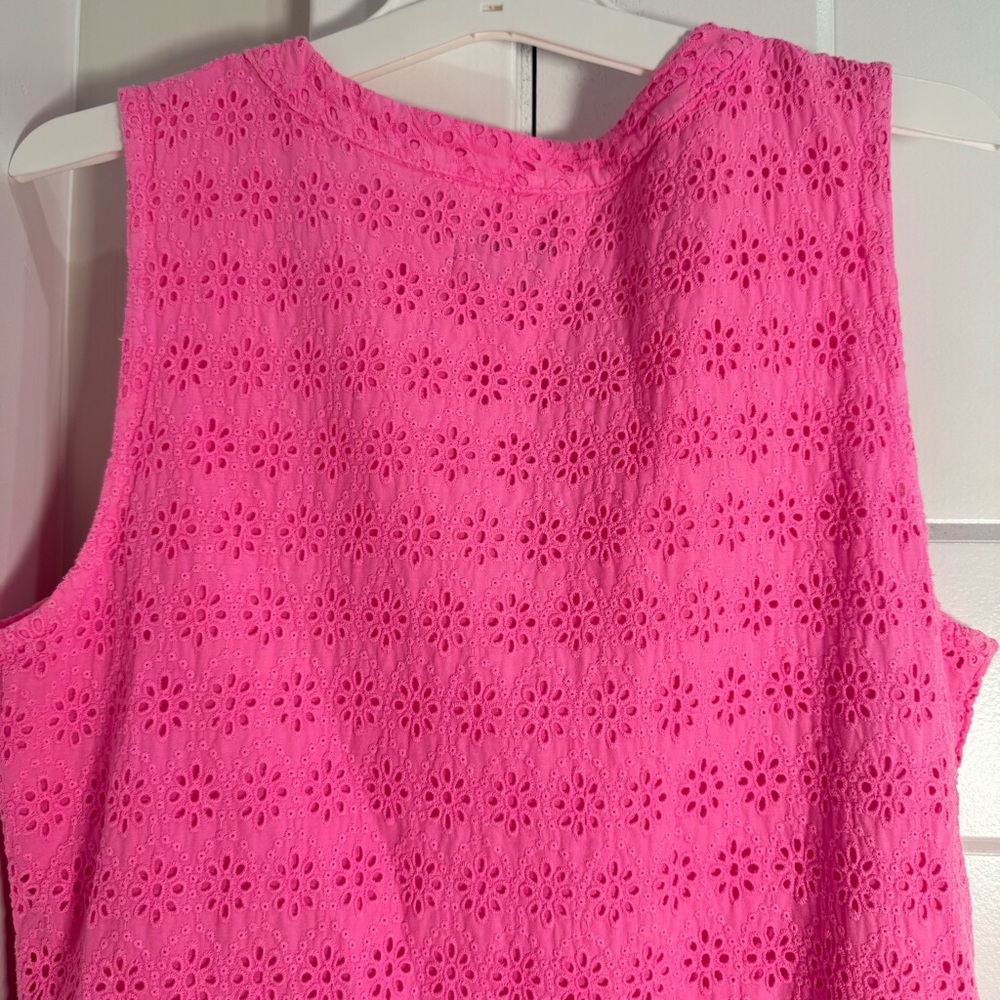 Vineyard Vines Women's Pink Eyelet  Sleeveless Tiered Top Size S - Picture 8 of 13